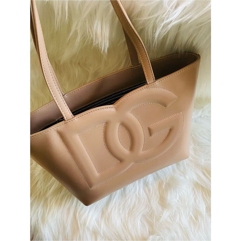 Dolce & Gabbana Logo Leather Small Tote. Authentic.